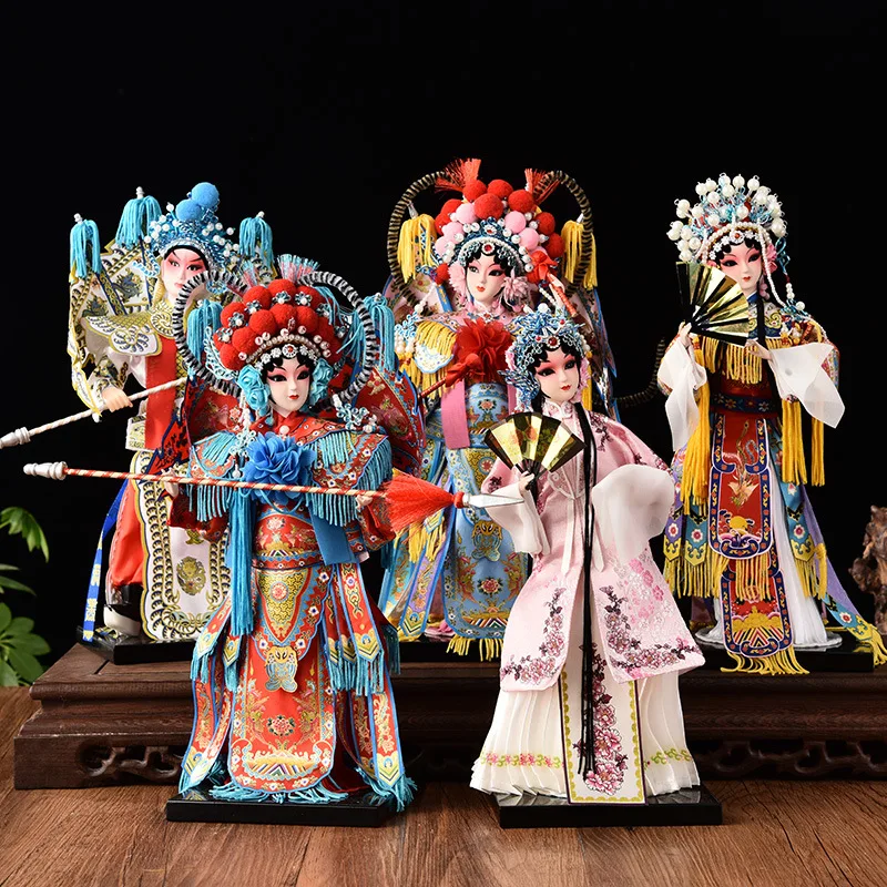 Silk Figurines with Chinese Characteristics Traditional Chinese Opera Character Ornaments Beijing Opera Dolls