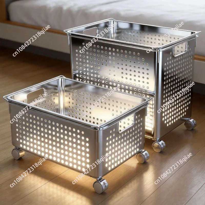 Portable Laundry Basket with Wheels Large Capacity for Bathroom and Home Use