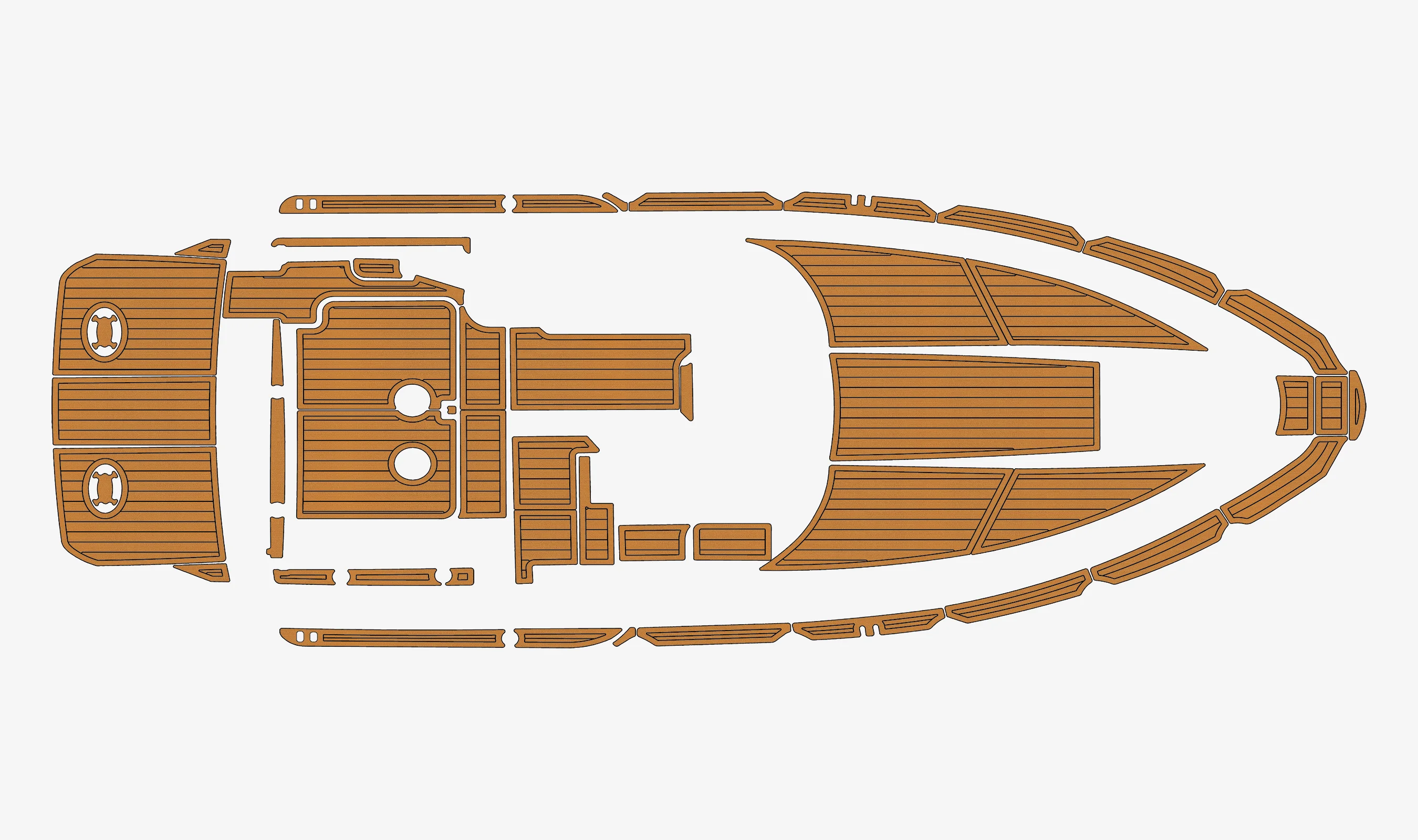 Marine Faux Teak EVA Non-Slip Mat - 1994 Formula 31 PC Self-Adhesive 1/4