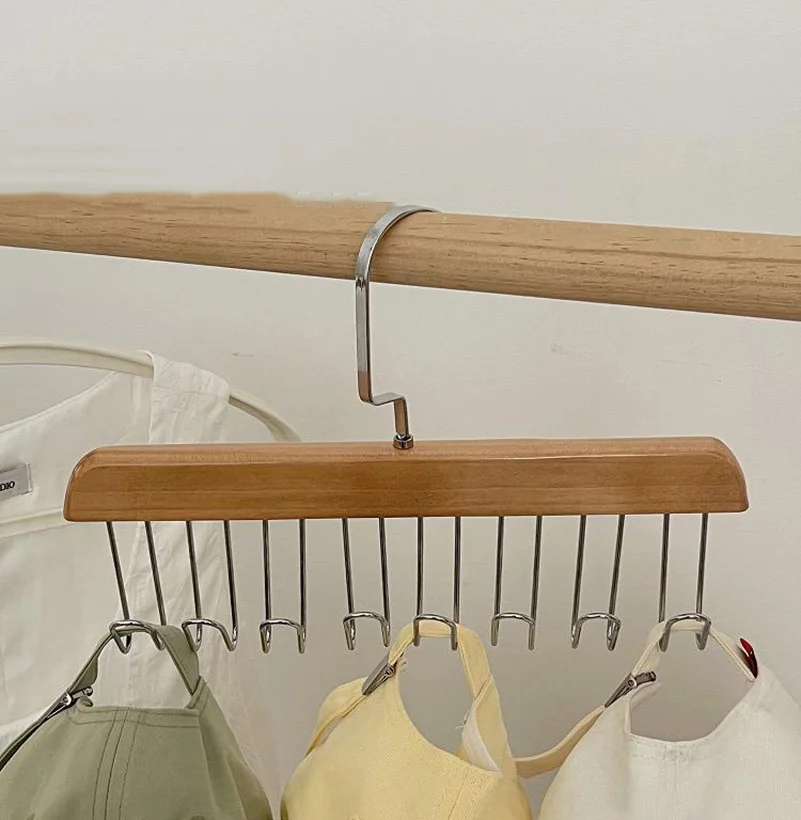 Multifunctional Bra Hanger Wooden Belt Hanger Women Sturdy Tie Belt Storage Case For Beanie Scarfs Bra Closet Supplies