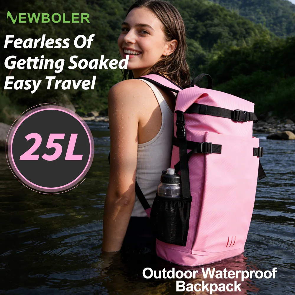 

Водонепроницаемый рюкзак-гермомешок из ПВХ для плавания, 25 л, для женщин и мужчин, для каякинга, треккинга, дрифтинга, рафтинга, серфинга, гребли