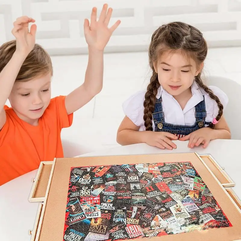 

Puzzle Board Table Wooden Rotating Jigsaw Puzzle Table With Coding Protable Wooden Puzzle Organizer Wooden Jigsaw Puzzle Table