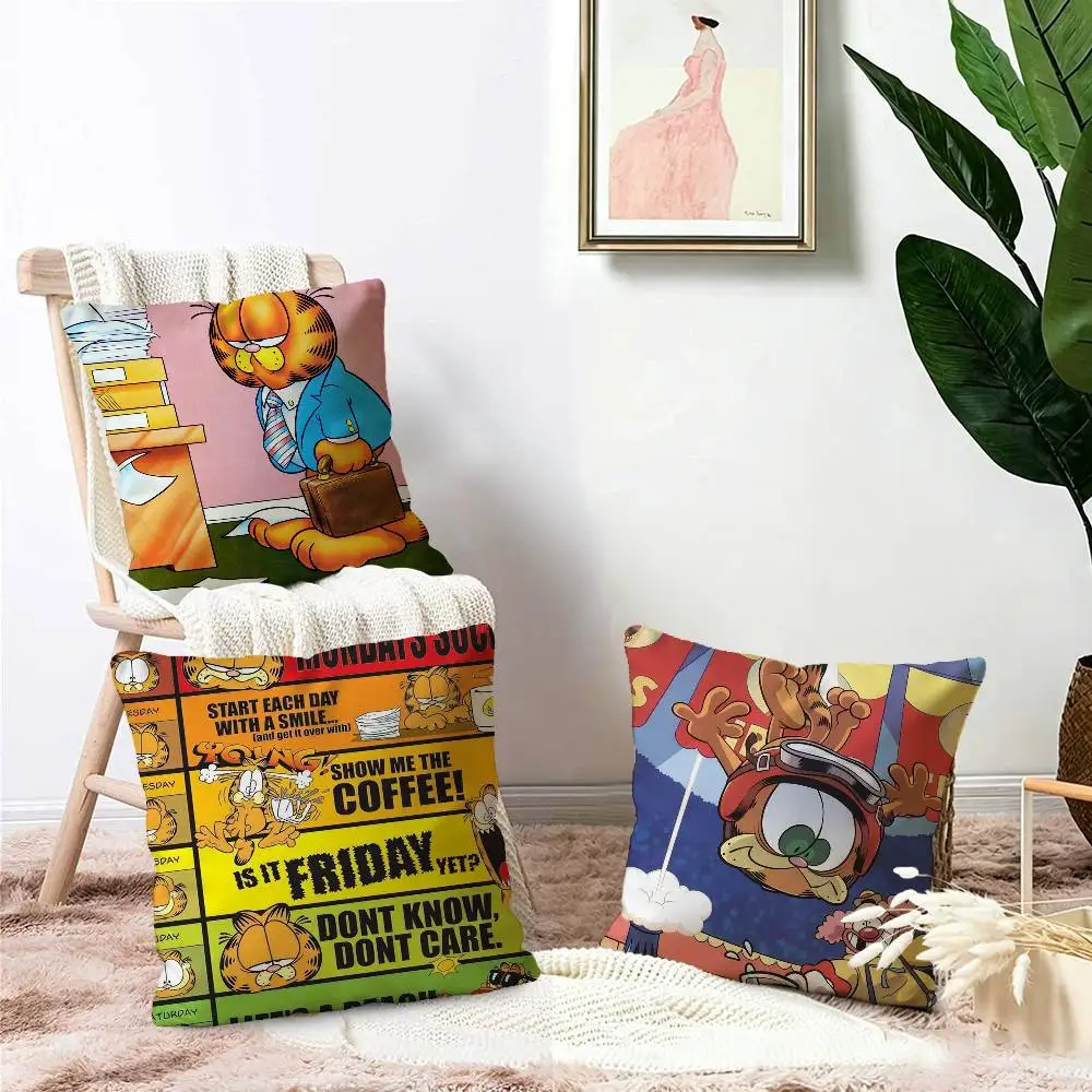 Anime G-Garfields Cat Movie Cushion Cover Pillowcase Upholstery Sofa Throw Pillow Home Decor Pillowcas