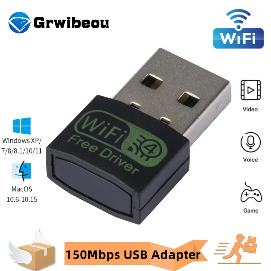 

150Mbps USB Wifi Adapter 2.4G Dual Band 802.11AC Wireless Network Card Wi fi Antenna Wifi Receiver For Laptop Desktop PC Win 7 8