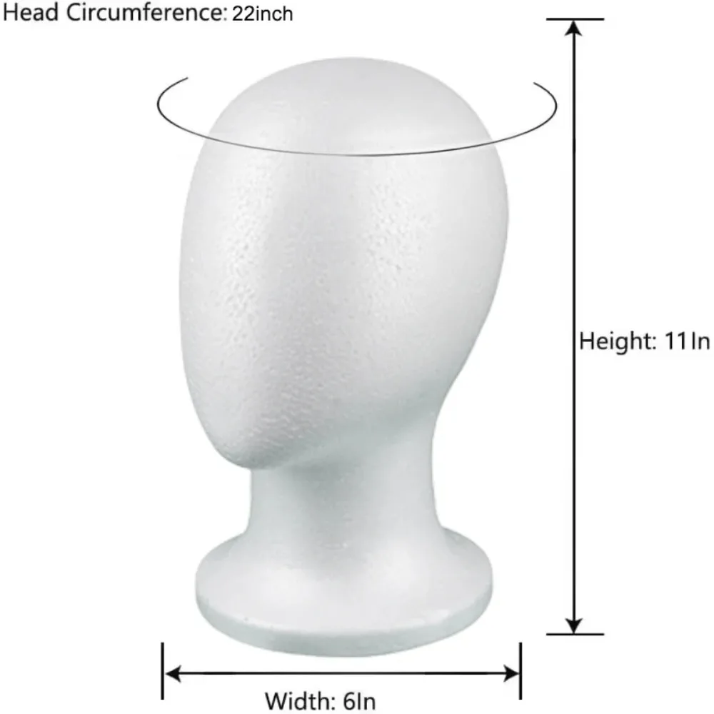 Male and Female Foam Manikin Heads for Wig Display: Styling, Hairstyle, Hats and Accessories - Suitable for Salons and Travel image 3