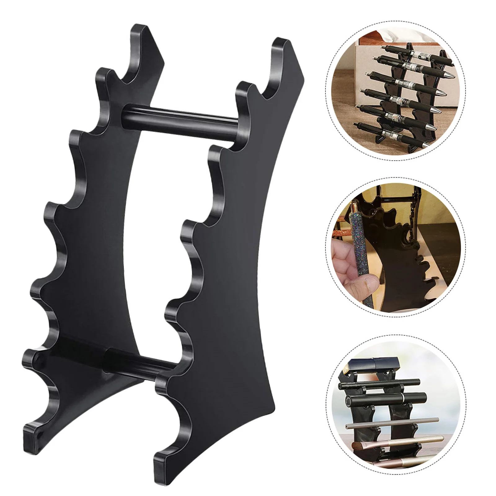 

2Pcs Simple Lipstick Organizer Acrylic Eyeliner Display Rack for Writing Pens Ball-Point Pens Nail Brush Storage Home