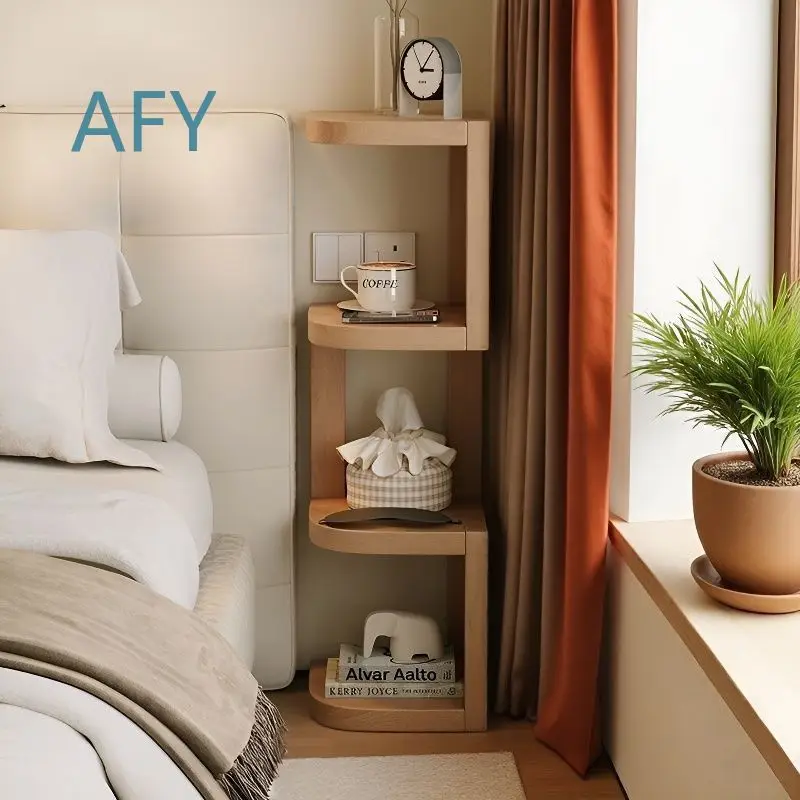 Bedside Table for Small Spaces Narrow Crevice Cabinet Tabletop Angle Rack Household Bedroom Sundries Storage Rack Space