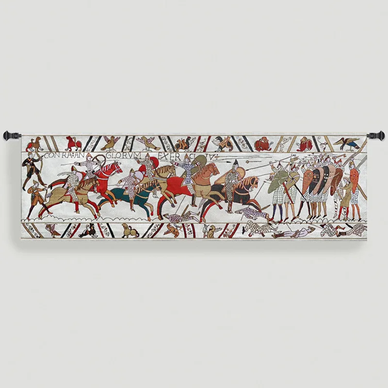 Bayeux-III Medieval Old World Tapestry Wall Hanging Jacquard Weave Gobelin Home Textile Decoration Aubusson Cotton 100%
