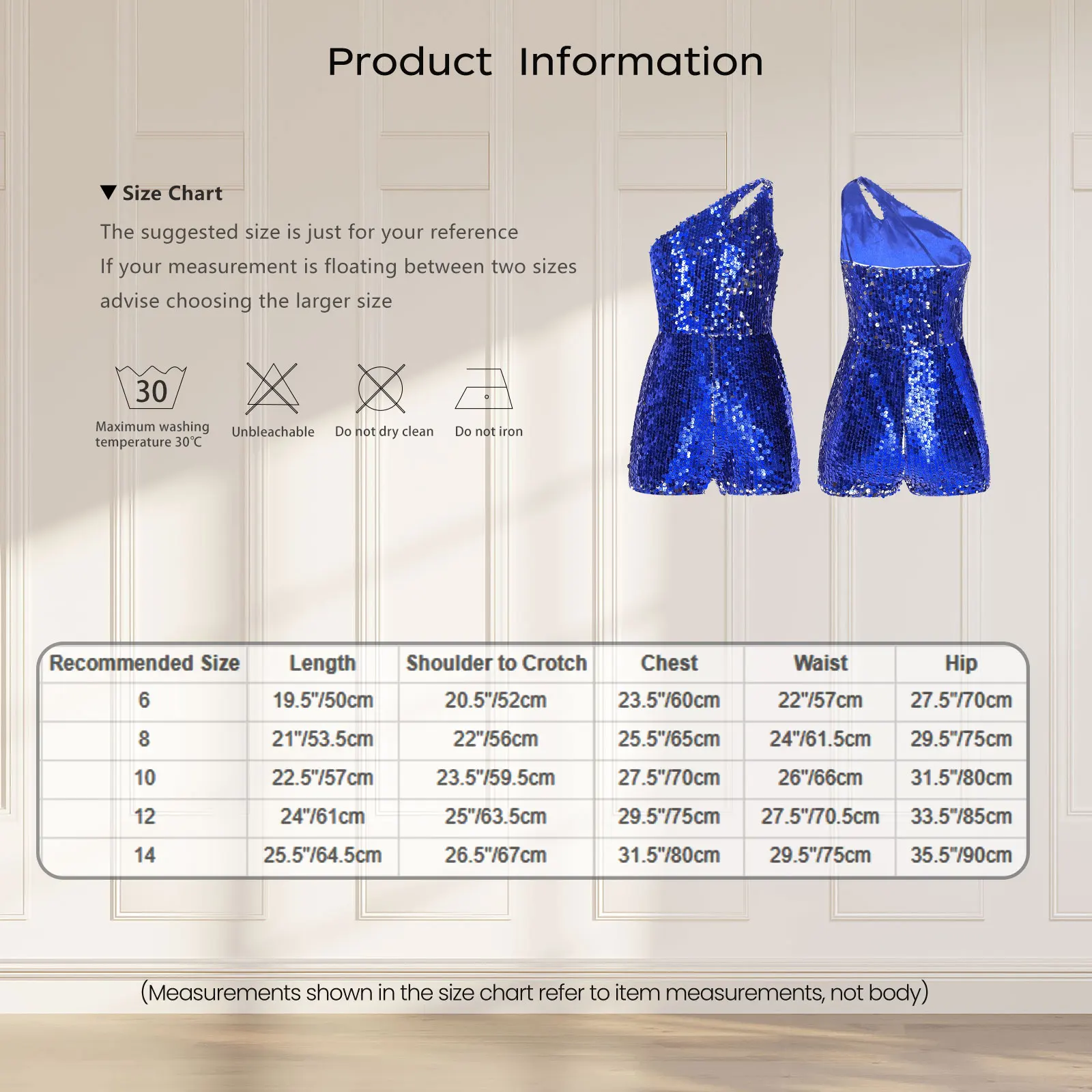 Kids Girls Sequins Party Rompers One Shoulder Sleeveless Short Jumpsuit for Birthday Wedding Evening Ball Jazz Cha-Cha Dance