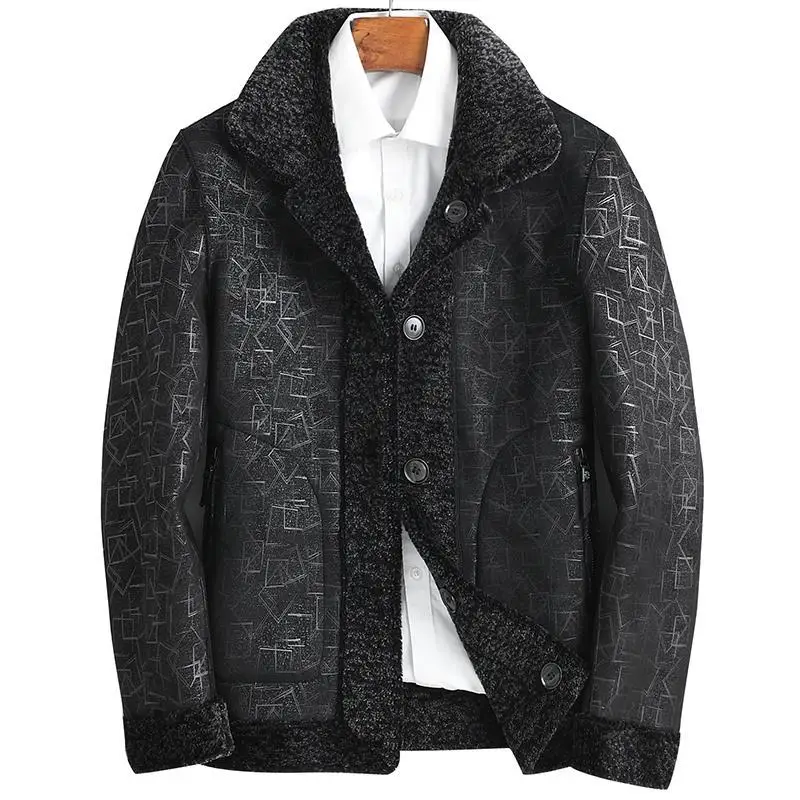 2022 novo masculino inverno real casaco de pele dos homens ovelhas shearling roupas moda masculina fina pele de cordeiro erkek mont dois lados jaquetas curtas b370