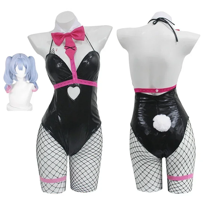 

Anime Vtuber Miku Rabbit Hole Cosplay Costume Adult Women Girls Leather Jumpsuit Sexy Bunny Girl Bodysuit Halloween Outfit