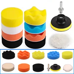 11Pcs Car Burnishing Foam Sponge Car Polishing Pad Car Polisher Wheels Glass Disc Tool Polishing Machine Auto polish Wheel Disk