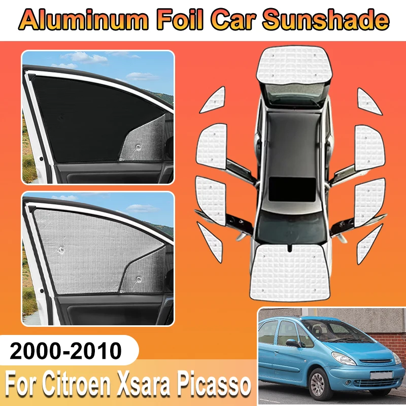 Acessórios para Citroen Xsara Picasso 2006 2008 2009 2000-2010 Protetores de Sol para Janelas Cobertura de Alumínio Acessórios Automotivos