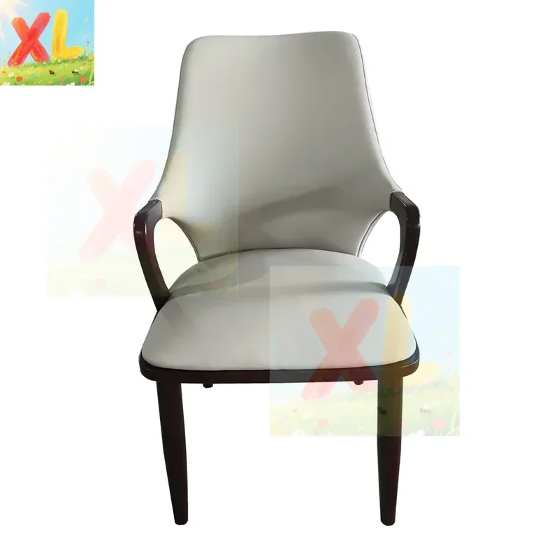 

Nordic Modern Simple Nordic Solid Wood Softbag Backrest Dining Chair Home Hotel Restaurant Club Chair Leather PU