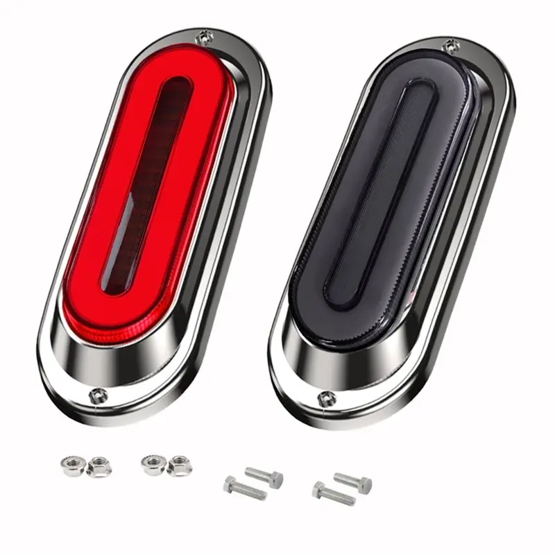 

Фонари для прицепа, 2 шт., 6 дюймов, овальные хромированные, 114 светодиодов, стоп-сигналы и плавные указатели поворота с дымчатыми линзами для грузовых прицепов