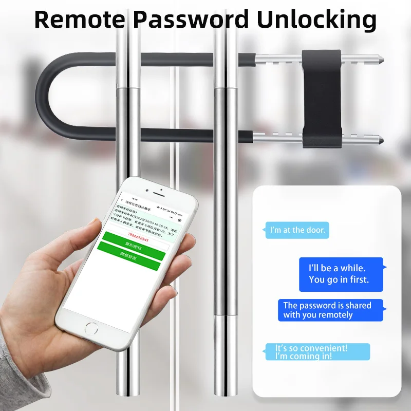 Tuya Smart Locks Glass Door U-shaped Fingerprint Combination Smart Lock U-lock