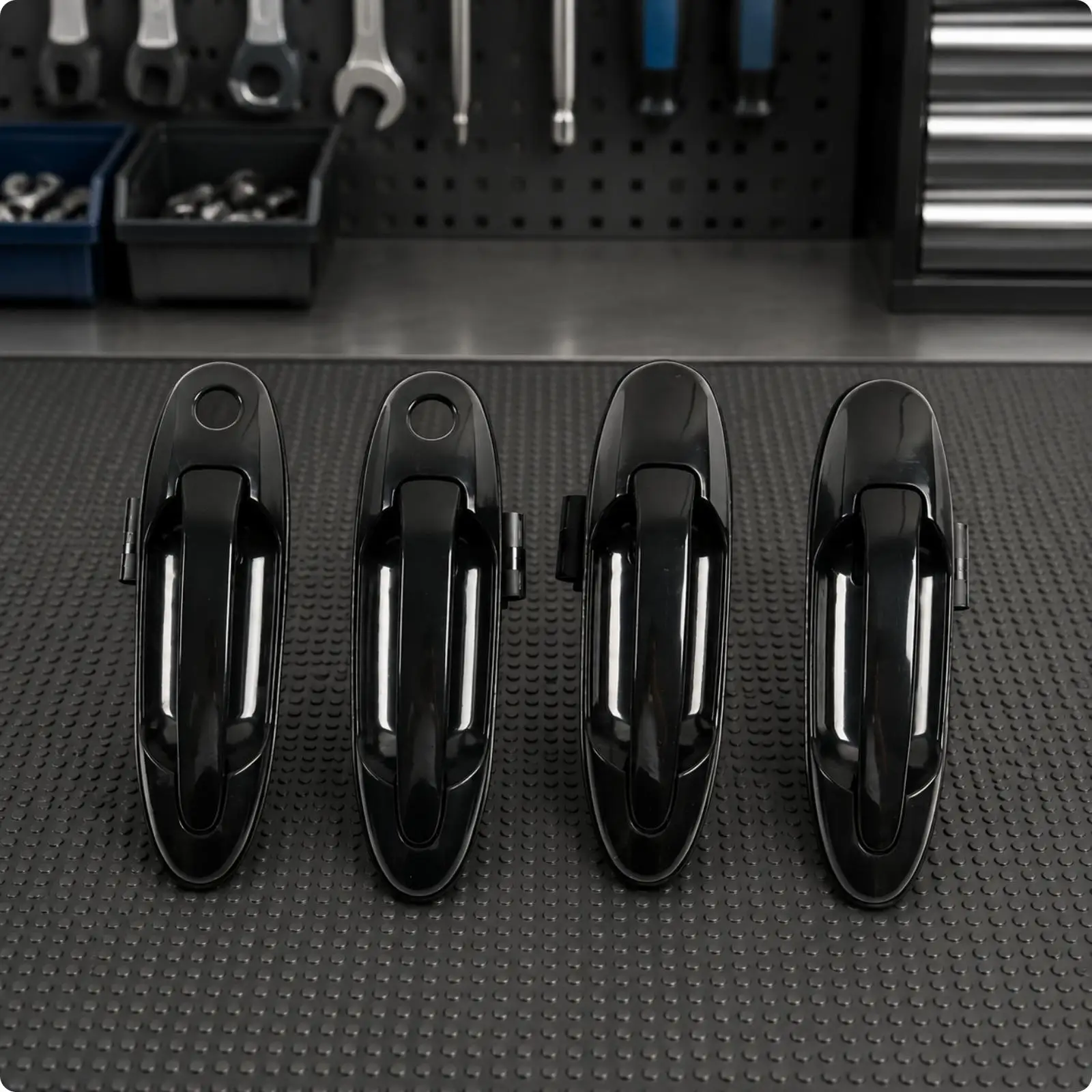 Exterior Door Handle Car Part Black Plastic with Keyhole Round End for SUV 1998-2007 Direct Replacement Hardware