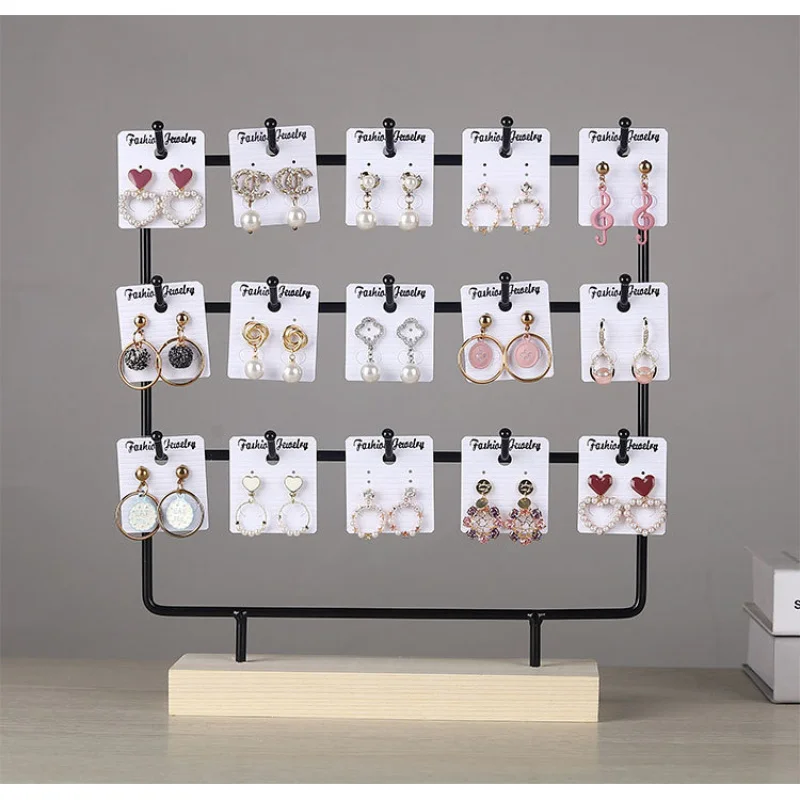 3-Tier Jewelry Display Stand with 15 Hooks for Earrings, Necklaces, Bracelets