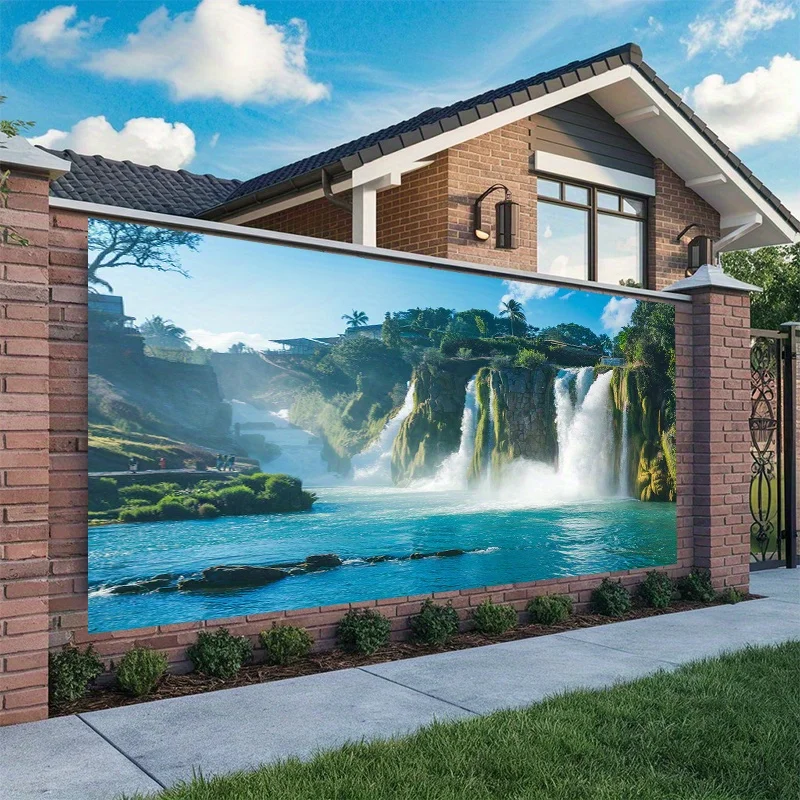 Realistic Waterfall Tapestry Home Decor Nature Wall Hanging Art Print Tropical Landscape Jungle Scenic Design for Living Room Wa