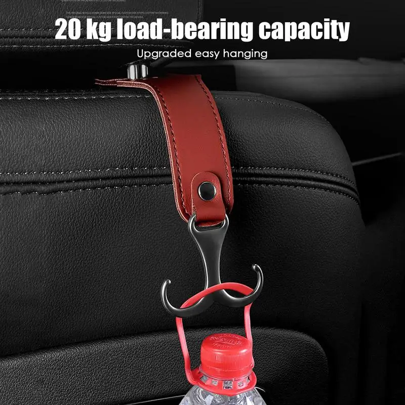 Car Seat Headrest Hooks Double Headrest Phone Holder Strong Seat Hanger Holder Space-Saving Headrest Purse Hook For Bags Purses