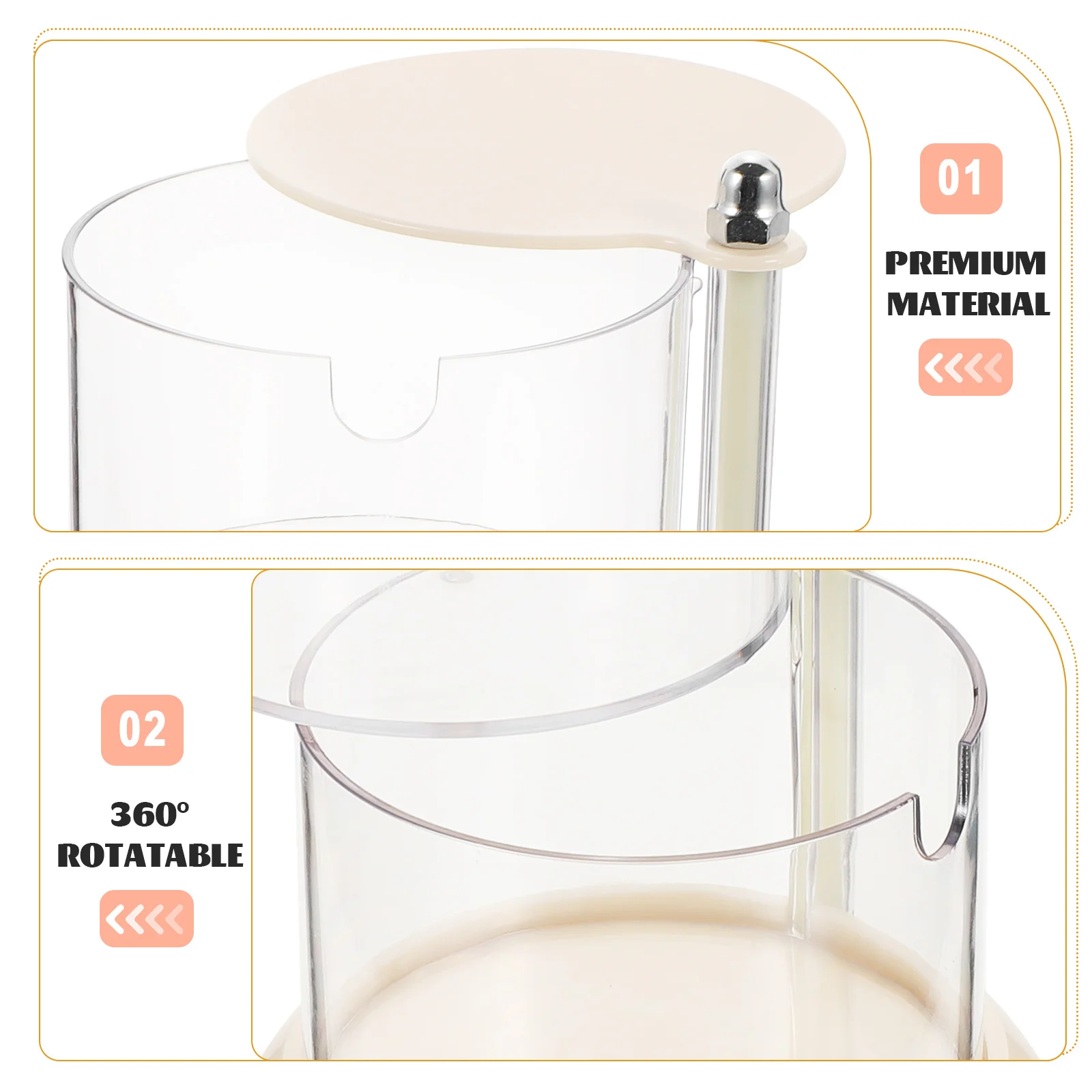 

4 Tier Sponge Holder Rotatable Makeup Powder Puff Organizer Dustproof Portable Storage Box for Home Travel