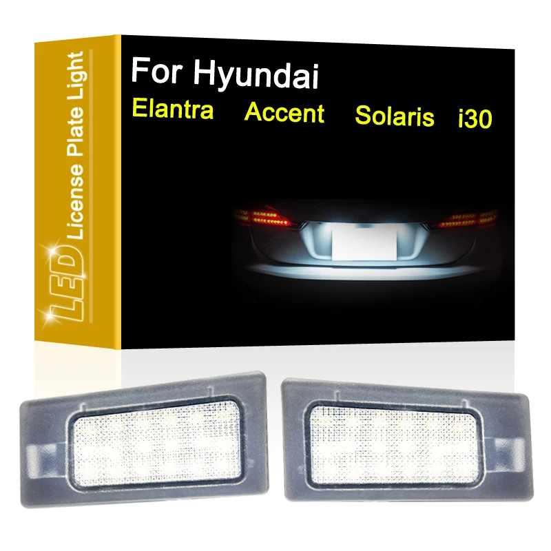 

LED Number Plate Lamp For Hyundai Elantra 2010-16 Accent 2018-21 Solaris 2017-21 i30 2012-16 White License Plate Light Assembly