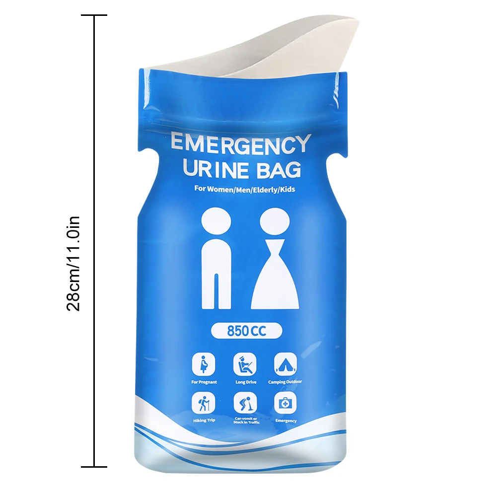 10PCS Disposable Urinal Bag Outdoor Emergency Urinate Leakproof Emergency Pee/Wee Bags Self Sealing Car Pee Bags for Traffic Jam