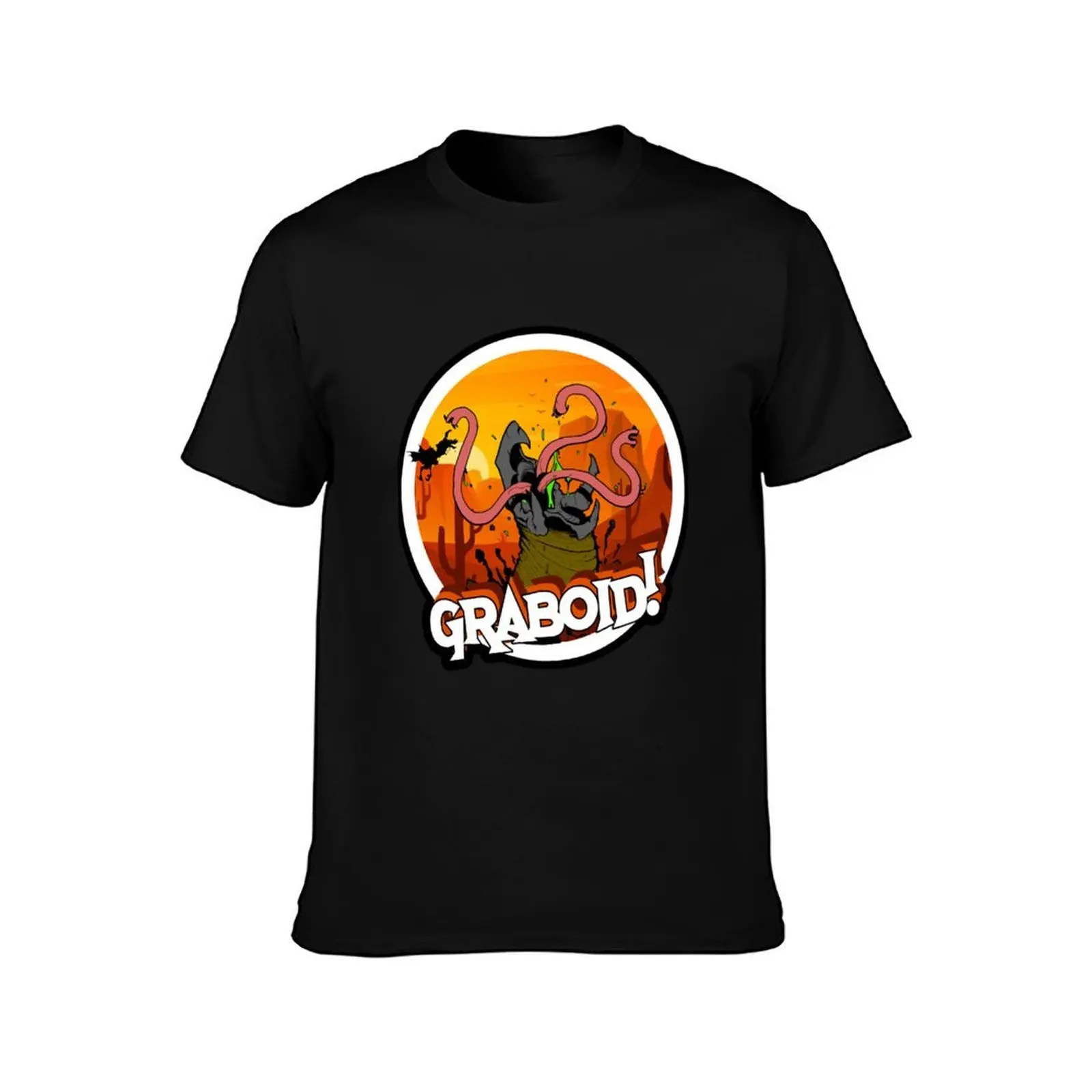 Graboid! Classic T-Shirt, Summer Casual Cotton Tee, Oversized Streetwear Tops, Vintage Graphic Print, Loose Fit Short Sleeve