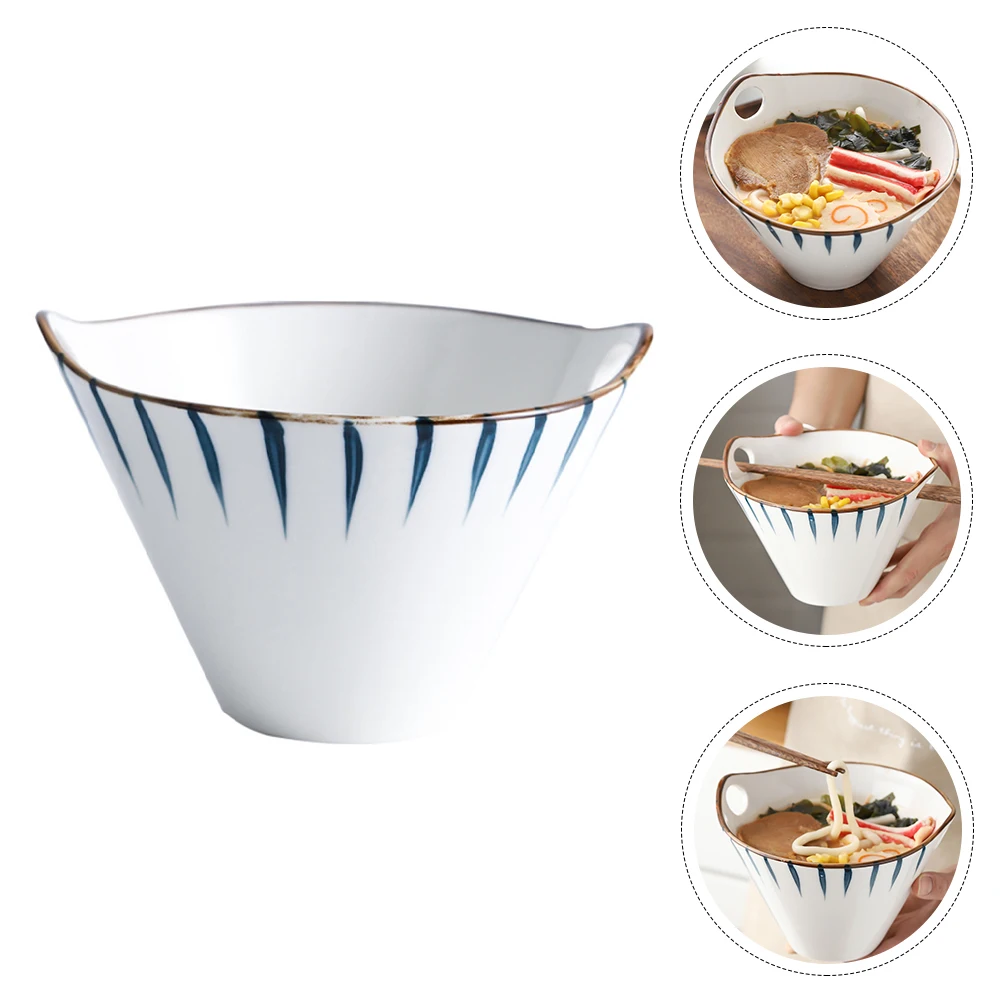 

Ceramic Hand Painted Noodle Bowl 640Ml Large Opening Soup Salad Storage Container Japanese Style Creative Ramen Bowl Dishwasher