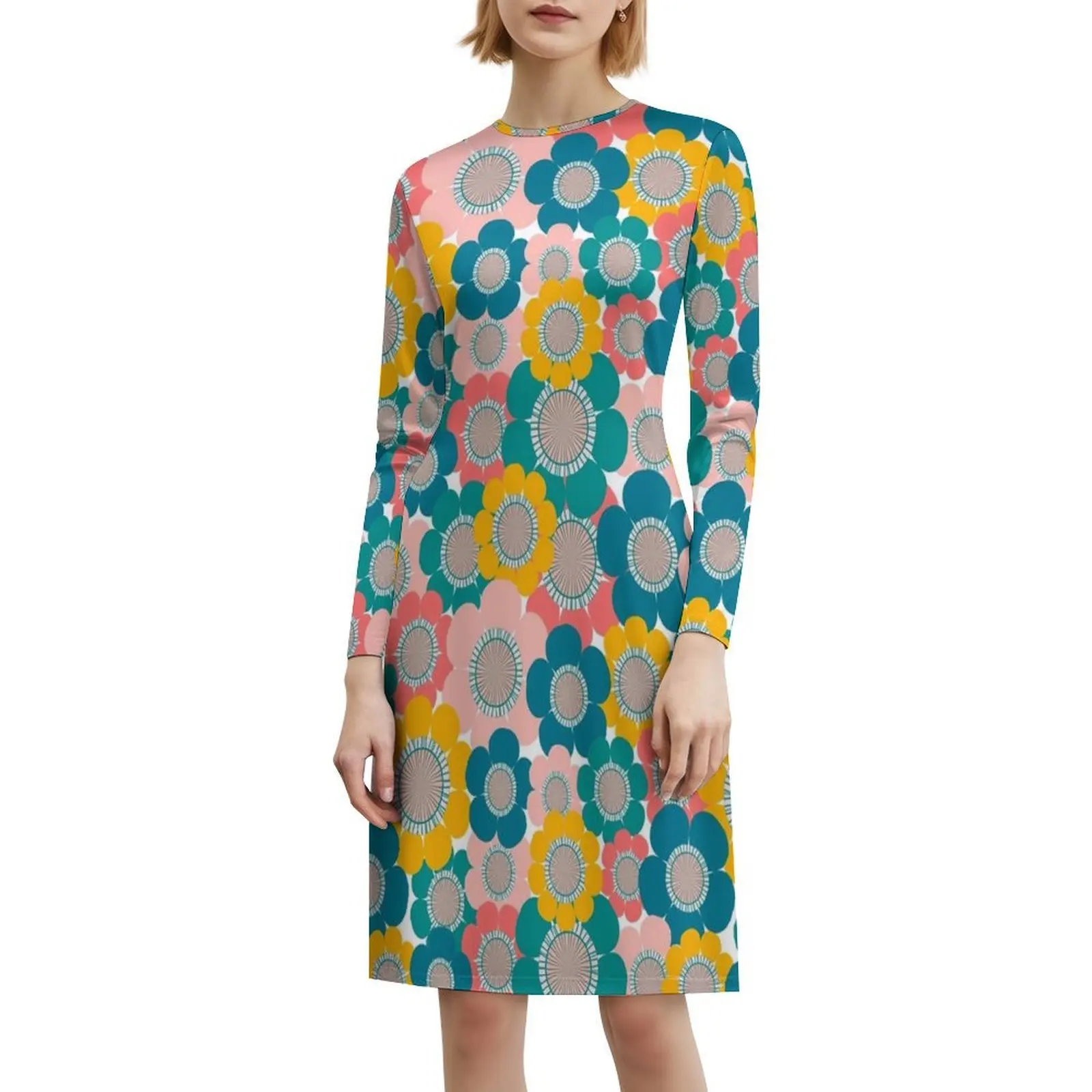 الملونة خمر الزهور المرأة الهيب هوب الشارع الشهير اللباس الرسم طباعة حزب نادي ارتداء مشرق البهجة الزهور ناقلات 70S البوب #6