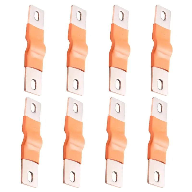 DTB7 8Pcs High-Grade Nickel-Plated Copper Bus Bars for Solar Power 74mm Lifepo4