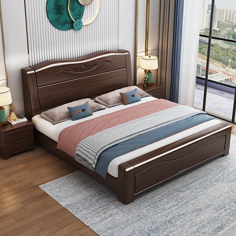 

Sleeping Safe Bed Bedroom Luxury Double Modern Massage Full Bed Girls Design Beauty Sun Nordic Simple Wooden Cama Furniture