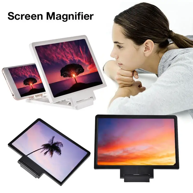Foldable Phone Screen Magnifier Phone Holder Eye Protection Display 3D Video Amplifier Folding Enlarged Expander For Phone