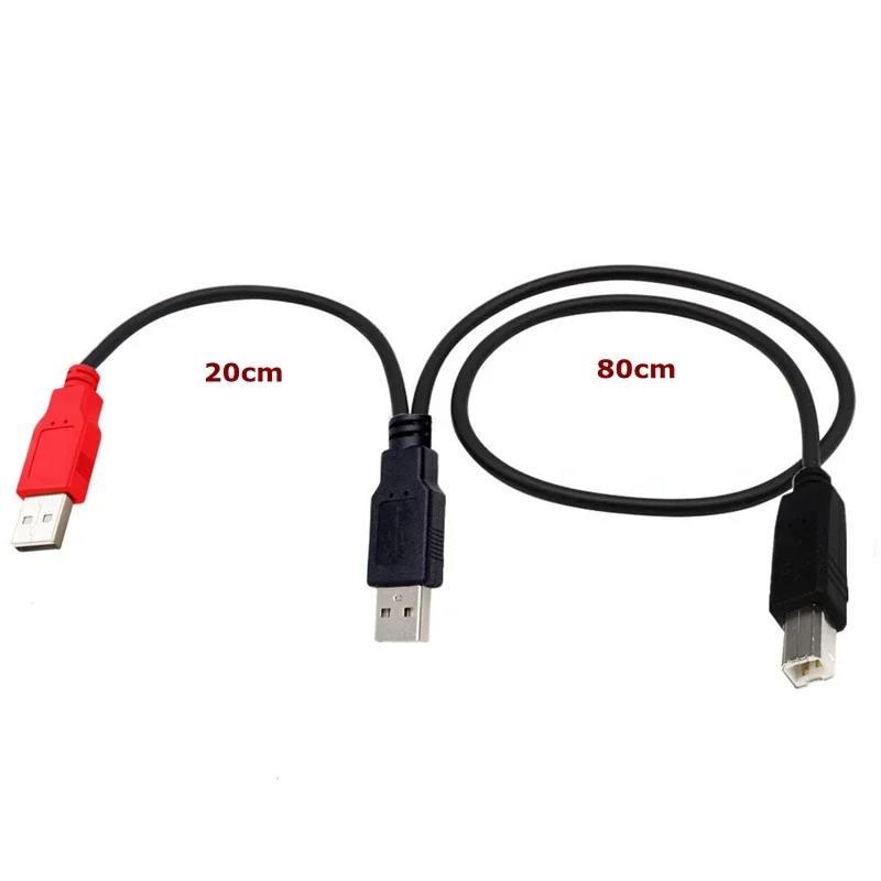2 في 1 USB2.0/Type-c/Type-b/Micro/Mini Y-splitter مع مصدر طاقة USB للطابعة الماسح الضوئي القرص الصلب الخارجي