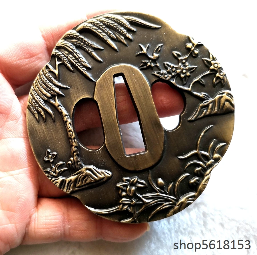 26cm black handle alloy tsuba Seppa Habaki Bamboo Nail for japanese sword's katana wakizashi tanto