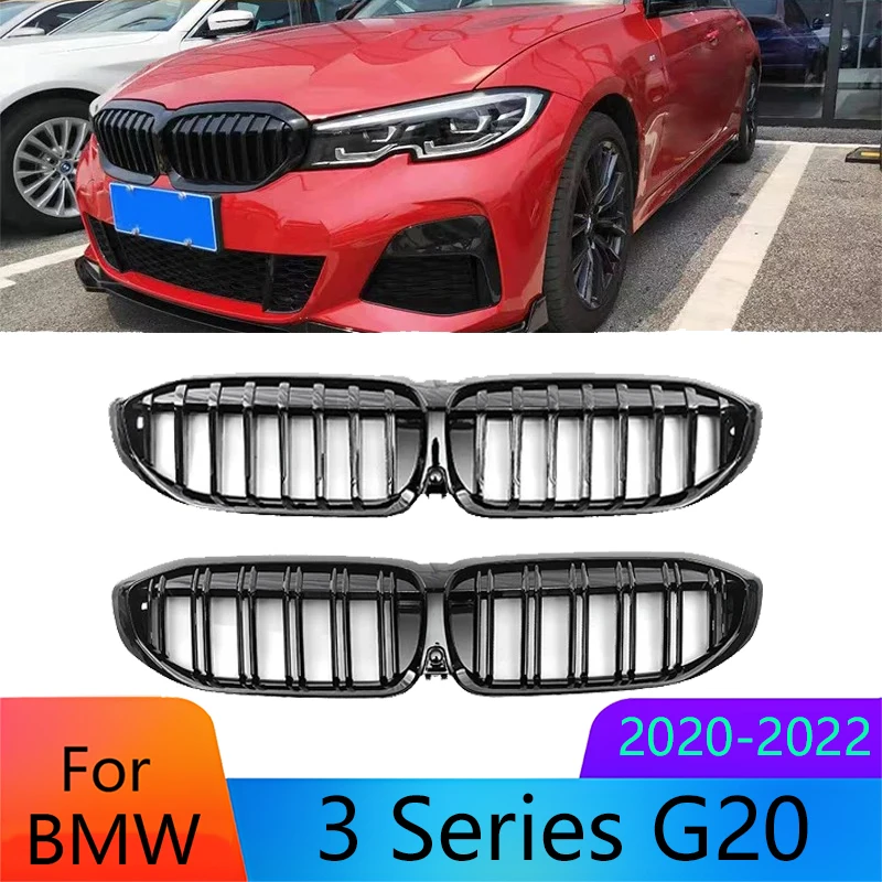 

Обновленная однолинейная сетчатая передняя решетка для BMW 3 серии G20 2020-2022, глянцевые черные аксессуары для внешнего стайлинга автомобиля