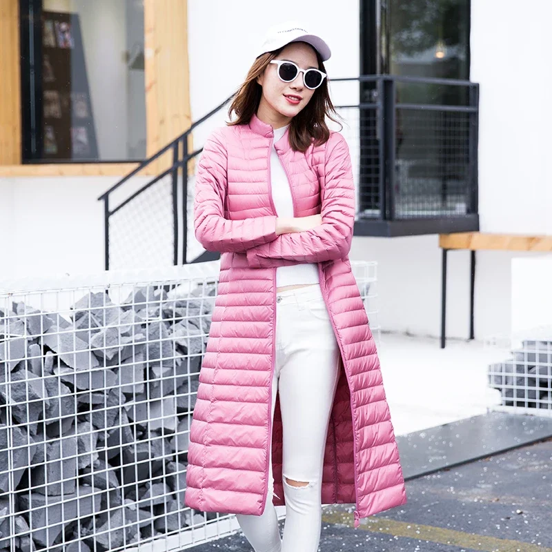 Women Long Down Jackets Ultra Light Long Duck Down Coat Autumn and Winter Puffer Winter Coat for Women Windproof Down Parkas