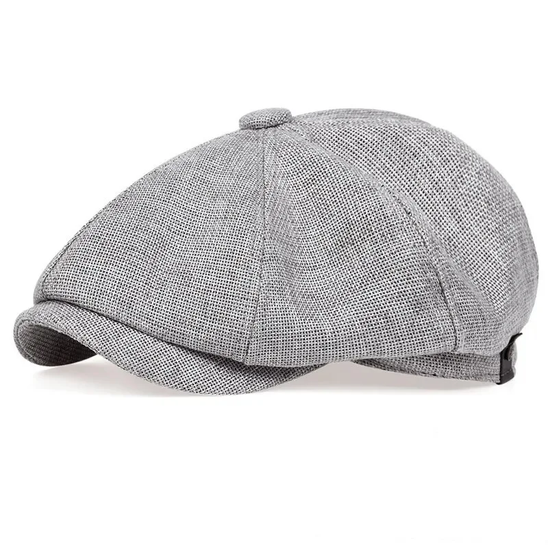Men Vintage Herringbone Newsboy Cap Wool Blend Baker Boy Hat Retro Peaky Blinders Flat Cap Gentleman Outdoor Driving Beret Hat view 5