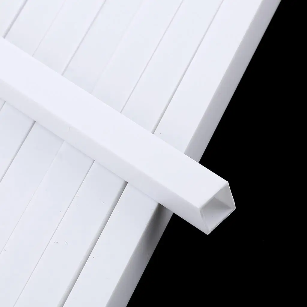 10 stuks plastic witte vierkante buis staafstok voor architectuurmodellen maken