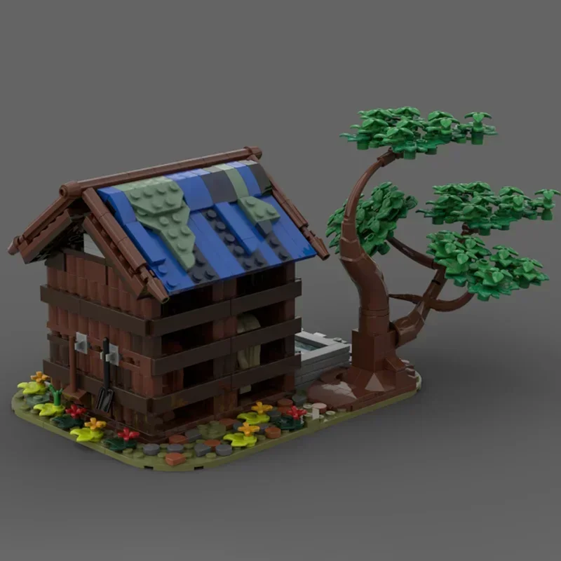 Csatle Model Moc Building Blocks The Stable of the Medieval Blacksmith Model Technology Brick DIY Assembly Construction Toy Gift