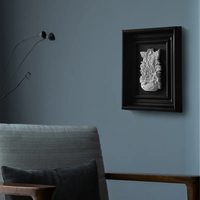 One Plus One | Light Luxury Cement Concrete Three-dimensional Relief Sculpture Decorative Painting Flowers and Plants Flower Pot