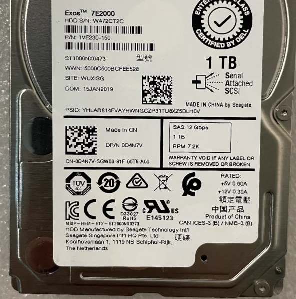 

For 0D4N7V ST1000NX0473 1T 2.5 SAS 7.2K 12G server hard drive