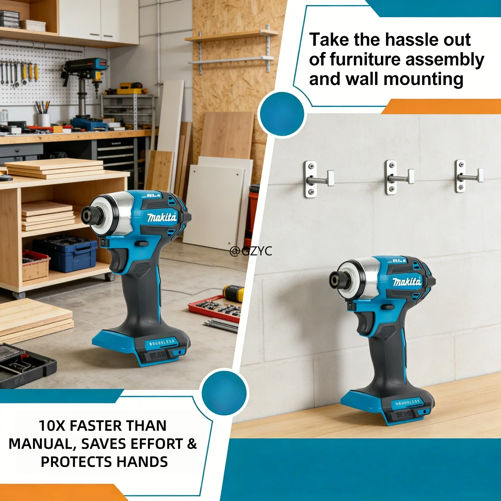 Makita DTD173 18V LXT Li-ion Brushless Cordless Impact Driver, Electric Screwdriver for Wood&Bolts, Bare Tool