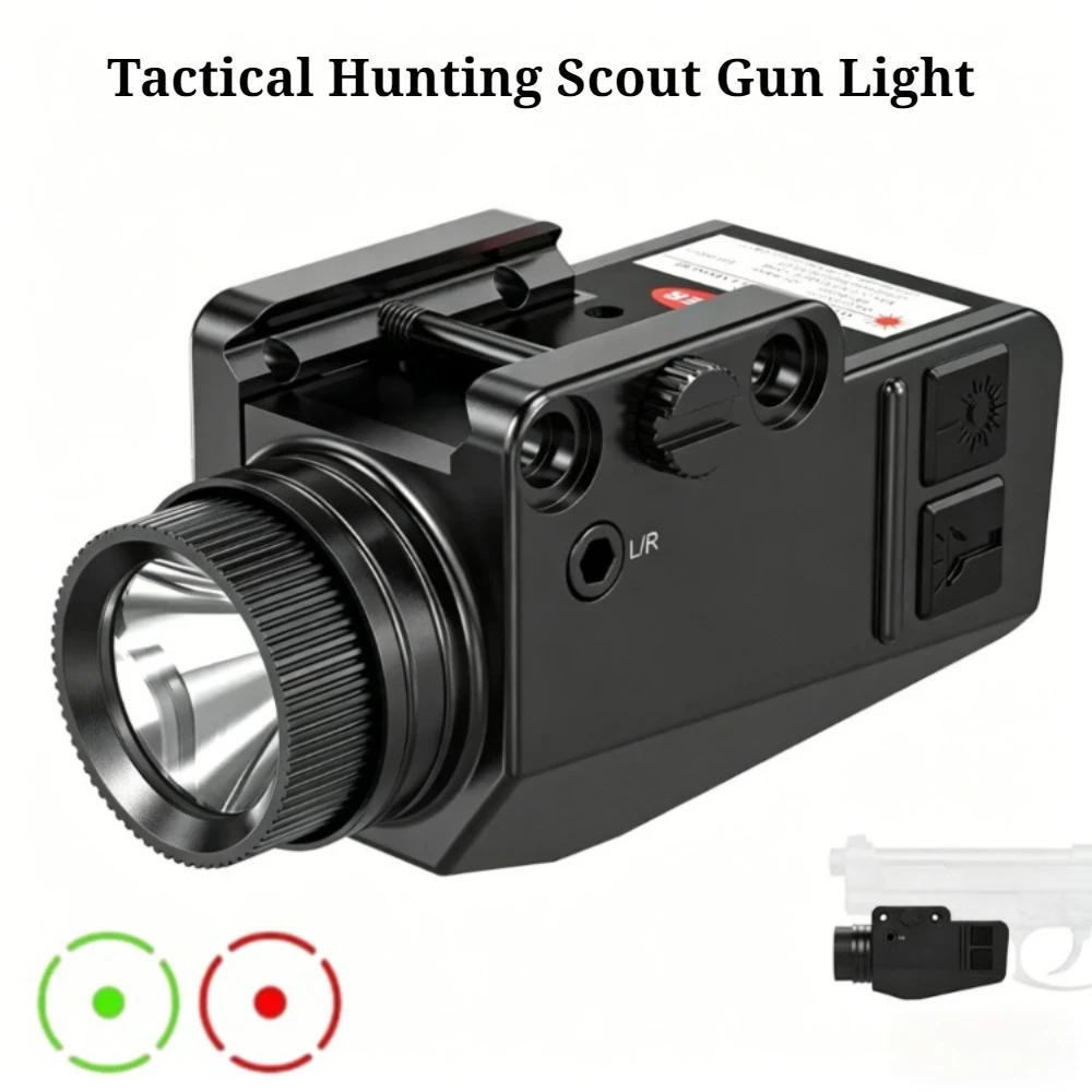 

1000 Lumens Tactical LED Flashlight Combo Red/Green Dot Sight Outdoor Hunting Scout Gun Light for Handgun Rifles Light Airsoft