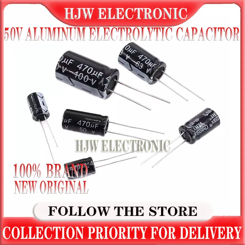 

Aluminum Electrolytic Capacitor 50V 0.1UF 0.47UF 1UF 2.2UF 3.3UF 4.7UF 10UF 22UF 33 47 100 220 330 470 680 1000 2000 3300 4700UF