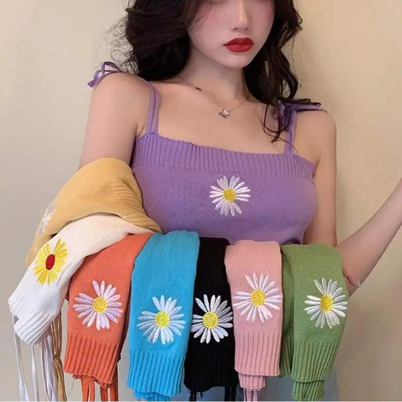 

Summer New Sle Knitted Small Strap Vest Women's Base Layer ort Crop Top Navel Breathable Outerwear