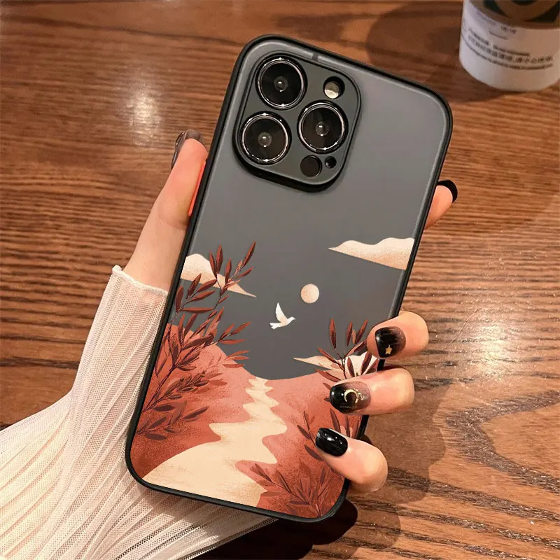 

Golden Sunshine Scenery Phone Case For iPhone 15 14 Pro Max Plus 17 16 Pro Max 13 Mini 12 11 Pro Max Shockproof Back Cover Funda