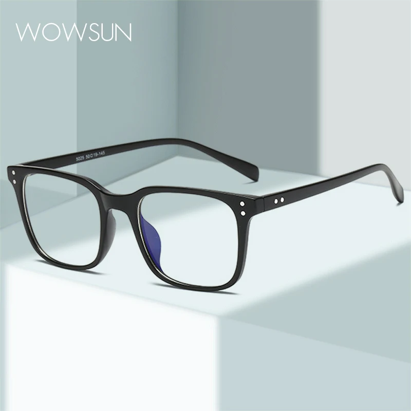 WOWSUN Classic Square Anti Blue Light Glasses Unisex Student Computer Glasses for Both Men and Women AA188