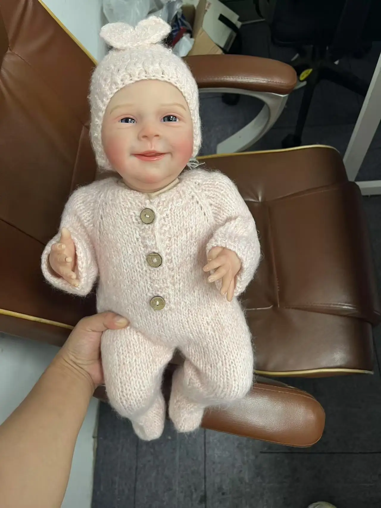 

19inch Finished Doll Sebastian Reborn Baby Doll Very Lifelike Baby 3D Skin with Visible Veins Muñeca Reborn Bebe Real Photos