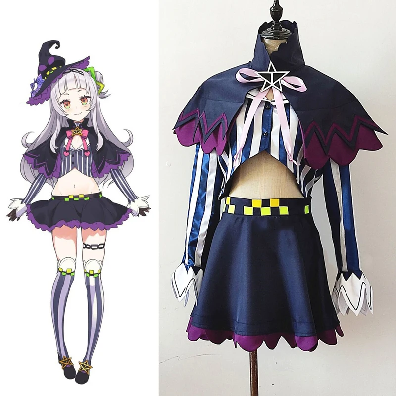 

Vtuber Murasaki Shion Cosplay Cute dark purple Costume Dress Women Halloween outfit